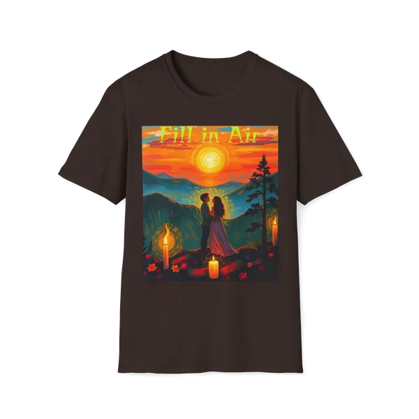 Romantic_Sunset_Couple_Art_T_Shirt_Colorful_Painting_Tee_Dark_Chocolate